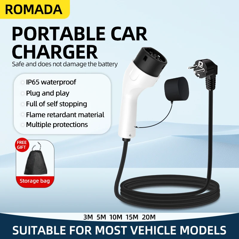 ROMADA 3.5KW 16A EV Portable C - огляд і ціна Ev Charger Adapter