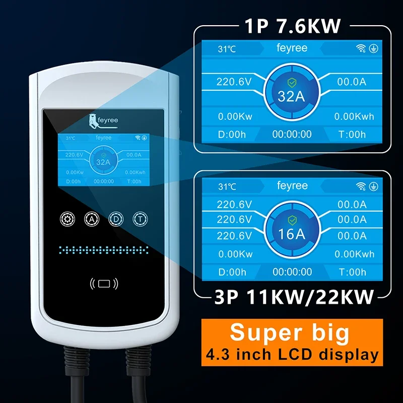 Feyree Type2 EV Charger 32A 7. - огляд і ціна Wallbox Ev